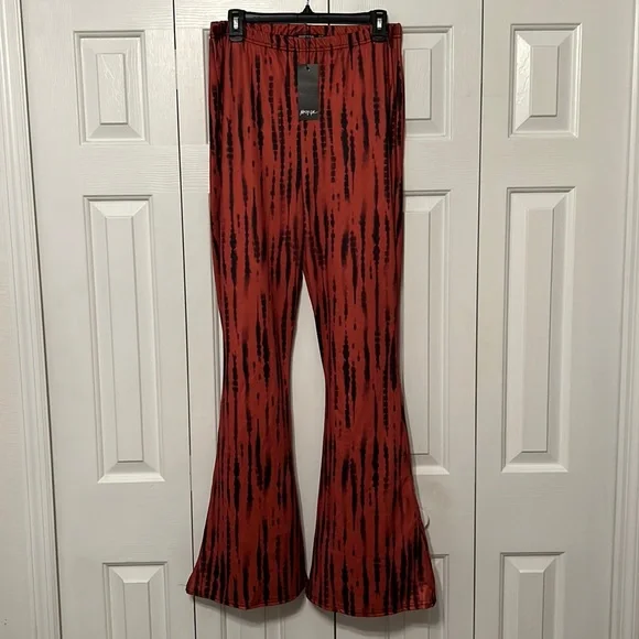 Nasty Gal Pants Jumpsuits Nasty Gal Tie Dye Flares Brown